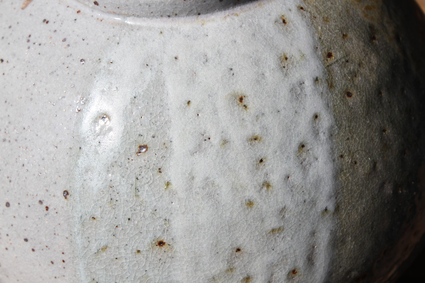 Wood Ash and Shino Moon Jar