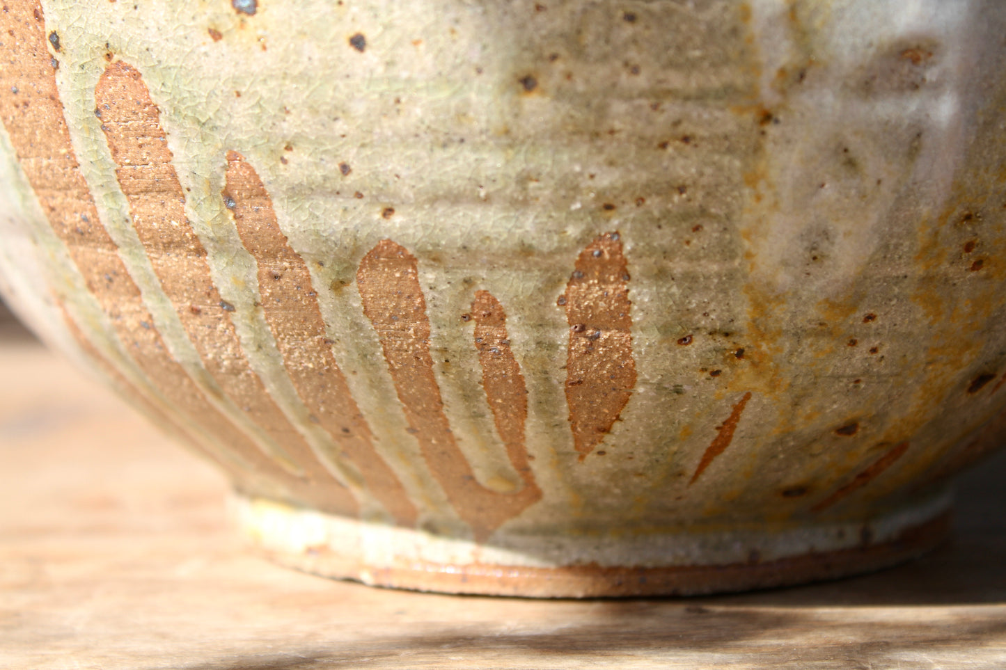 Wood Ash and Shino Moon Jar